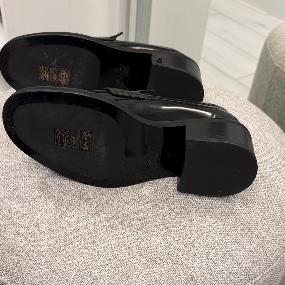 Jimmy Choo Black Spazzolato Platform Loafers - Picture 3 of 7